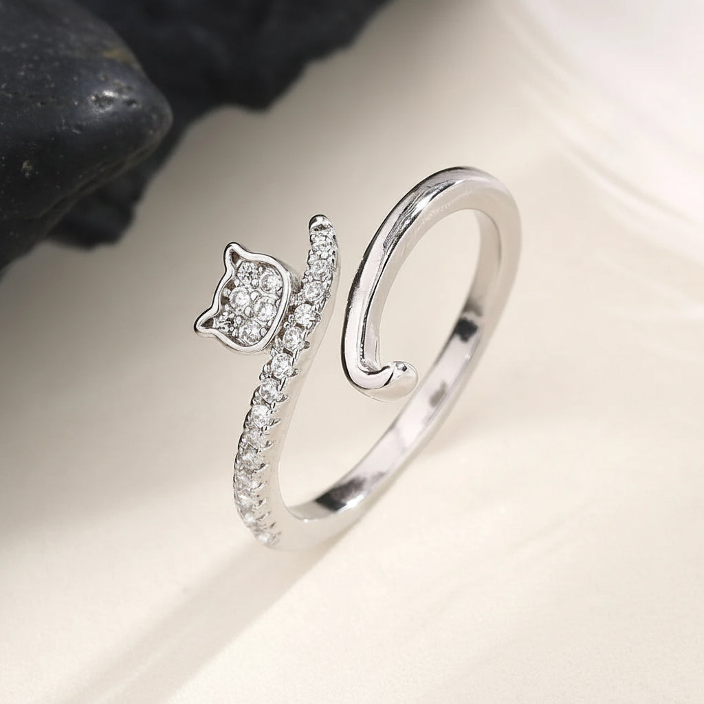 Crystal Cat Ring