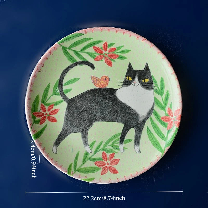 Cat Pattern Ceramic Plate