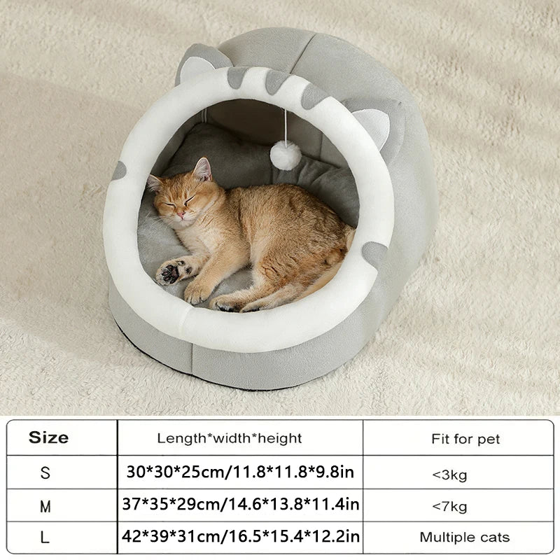 Kitten Cave Bed — Cozy Semi-Enclosed Cat House
