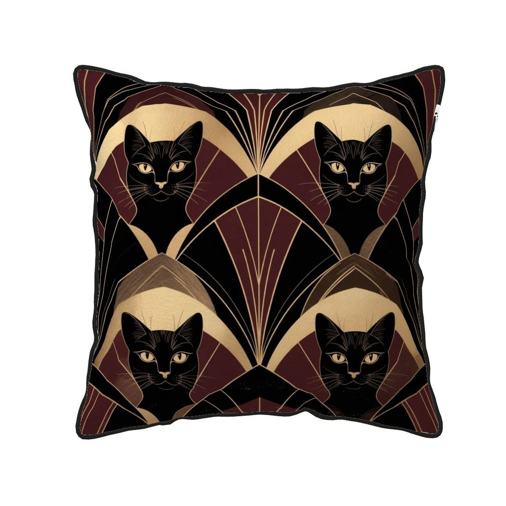 Deco Cat Velvet Pillow Cover