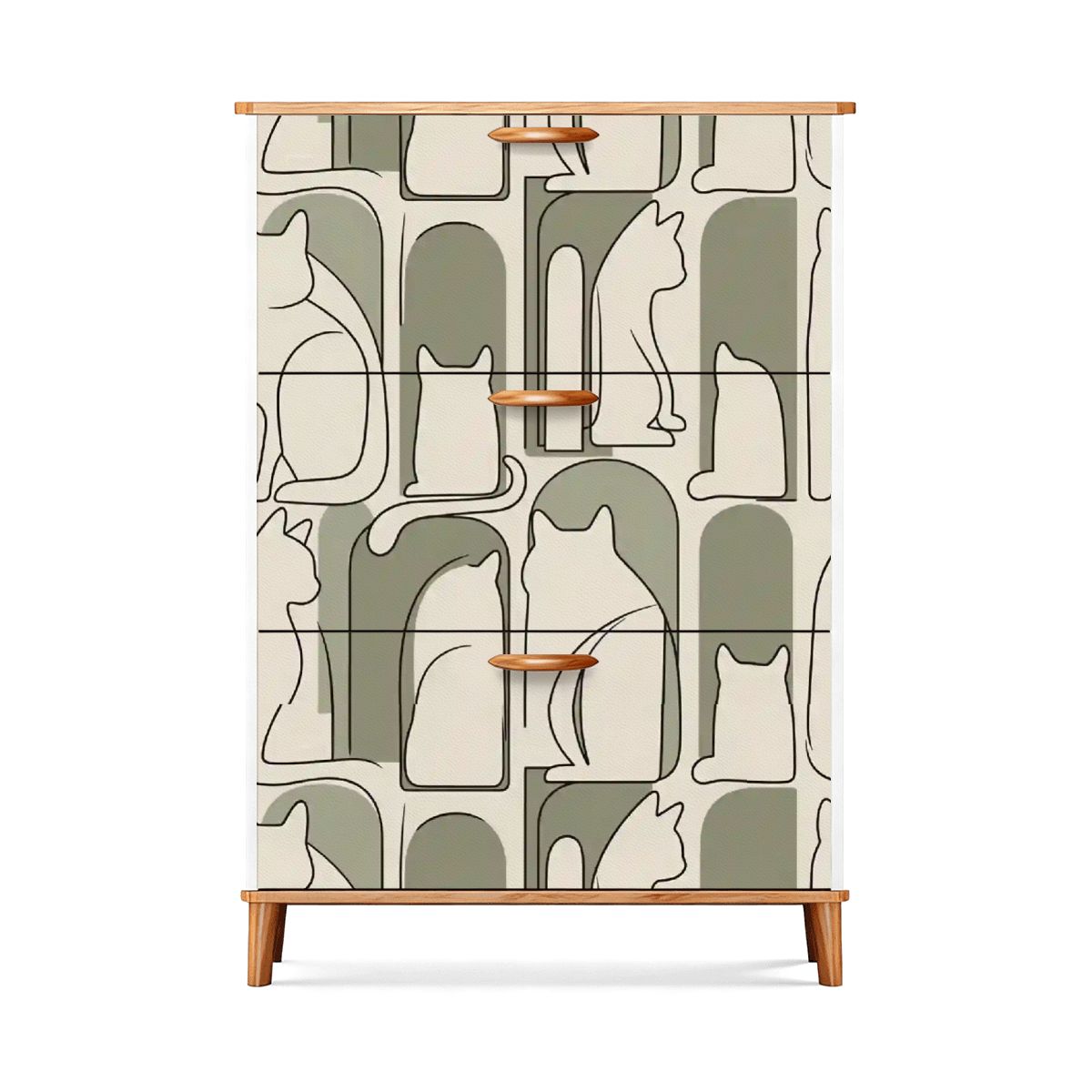 The Maeve 3-Door Entryway Console & Pet Organizer (Abstract Mew Edition)