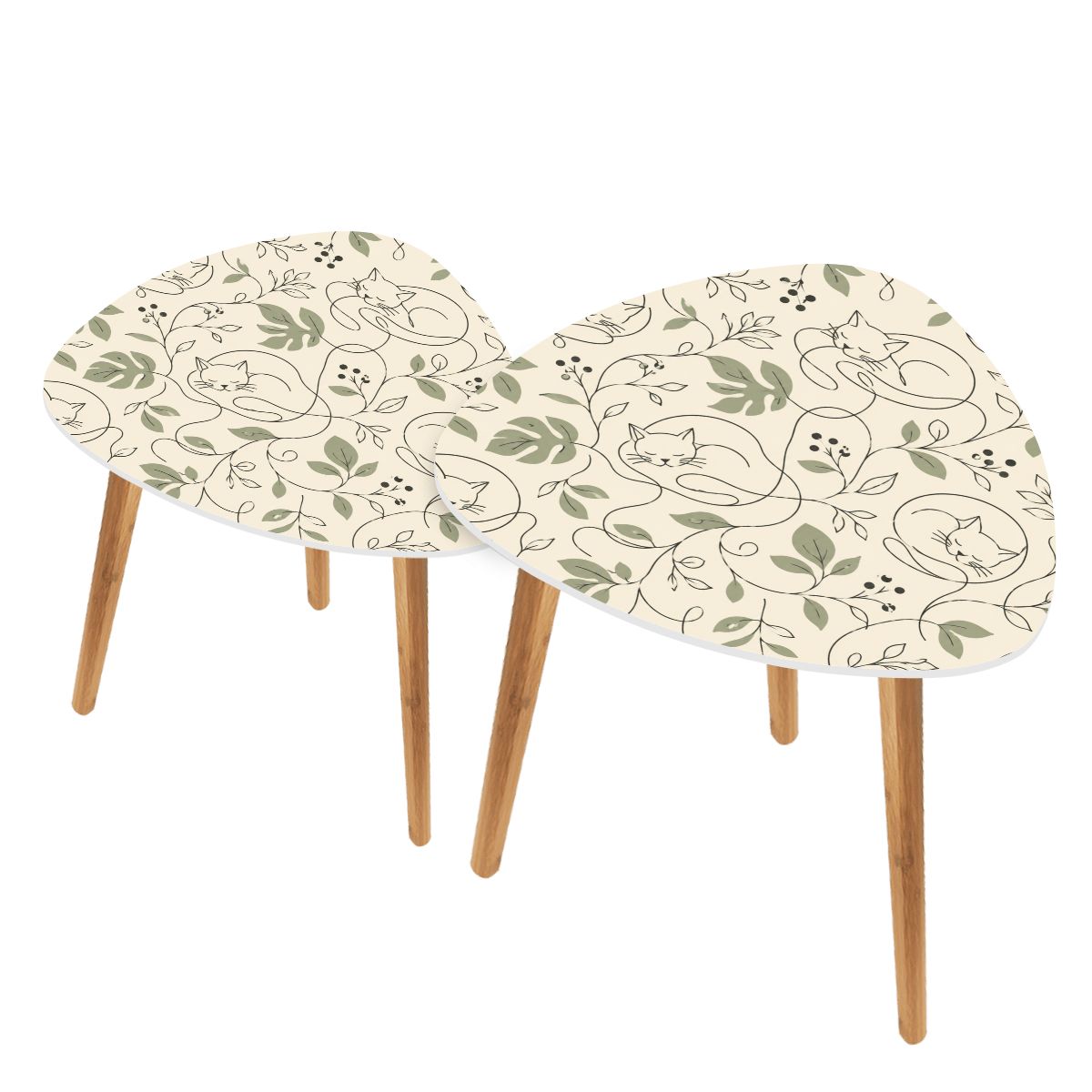 The Kyoto Minimalist Nesting Coffee Tables (Botanical Mew Edition)