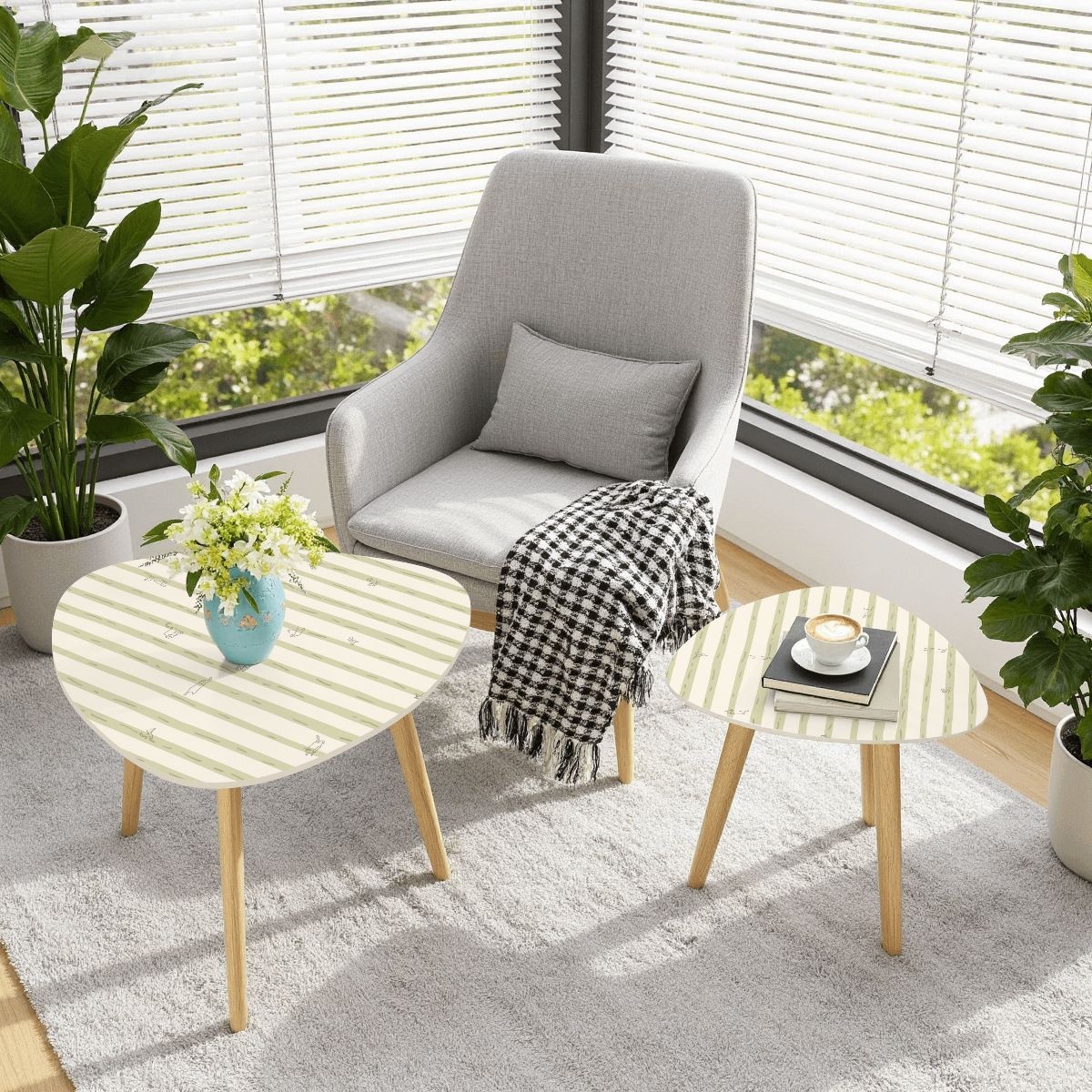 The Kyoto Minimalist Nesting Coffee Tables (Linear Mew Edition)