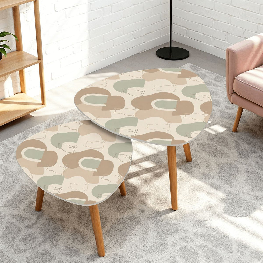 The Kyoto Minimalist Nesting Coffee Tables (Wabi-Sabi Mew Edition)