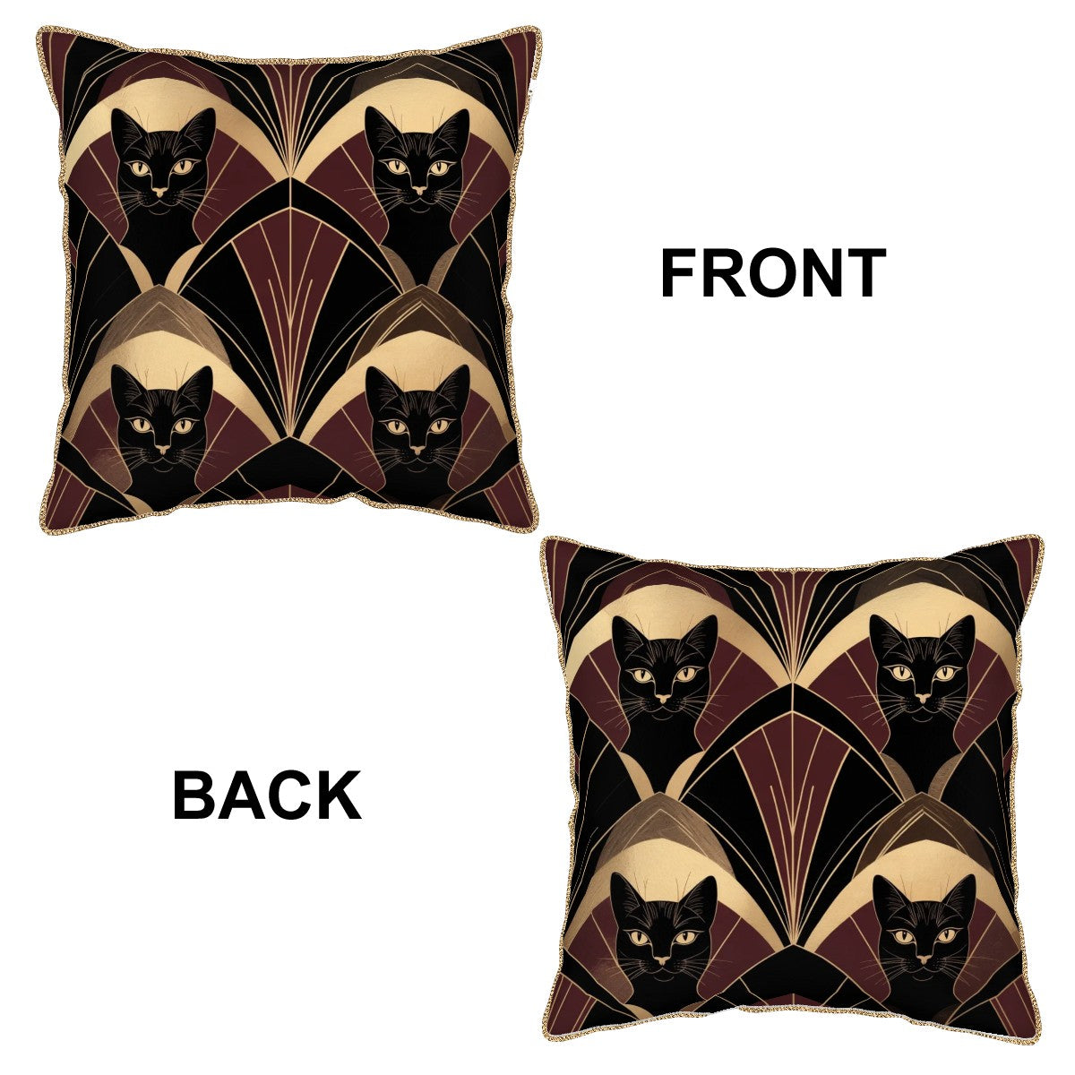 Deco Cat Velvet Pillow Cover