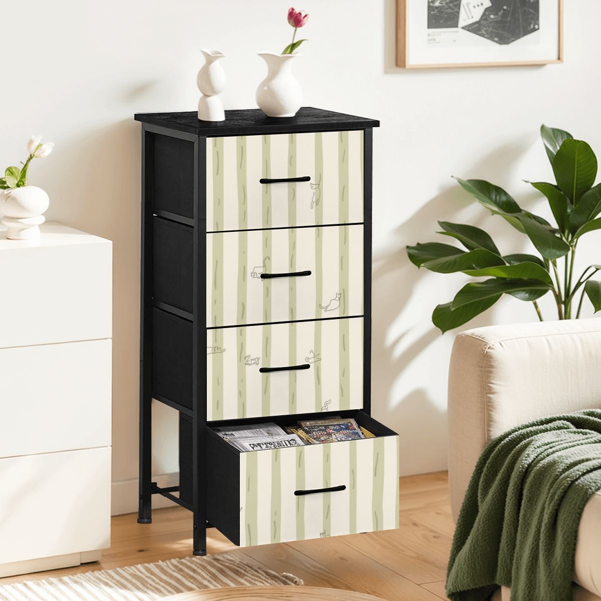 The Maeve 4-Drawer Slim Chest & Dresser (Linear Mew Edition)