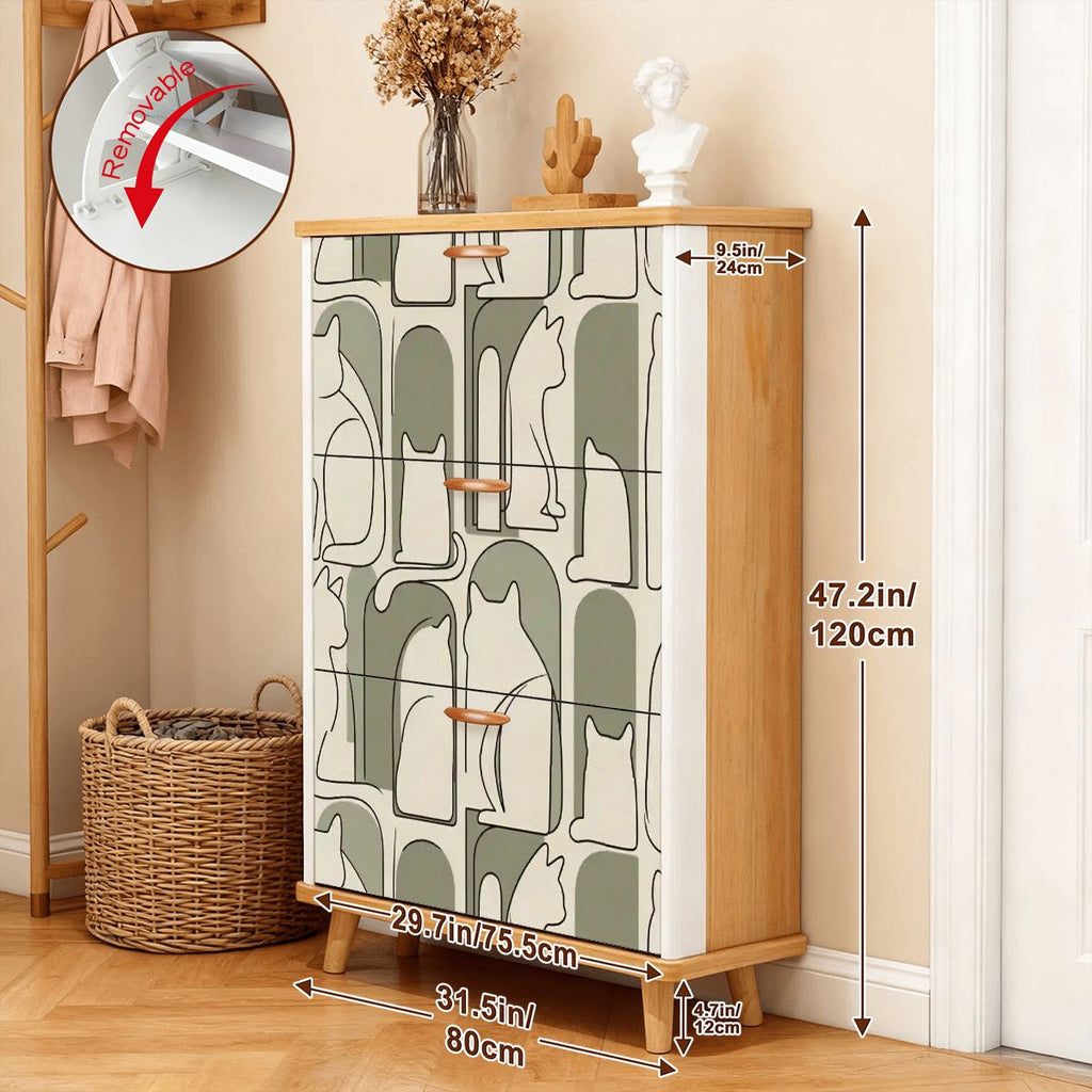 The Maeve 3-Door Entryway Console & Pet Organizer (Abstract Mew Edition)