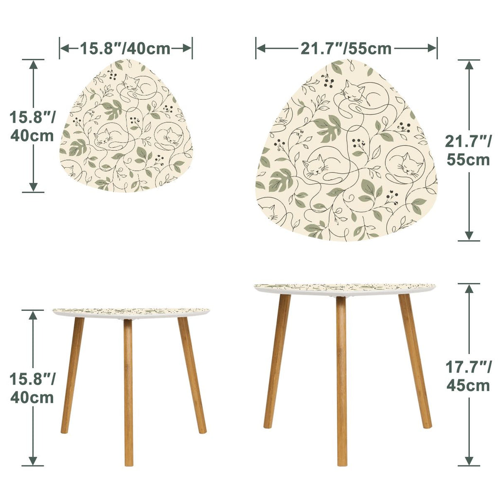 The Kyoto Minimalist Nesting Coffee Tables (Botanical Mew Edition)