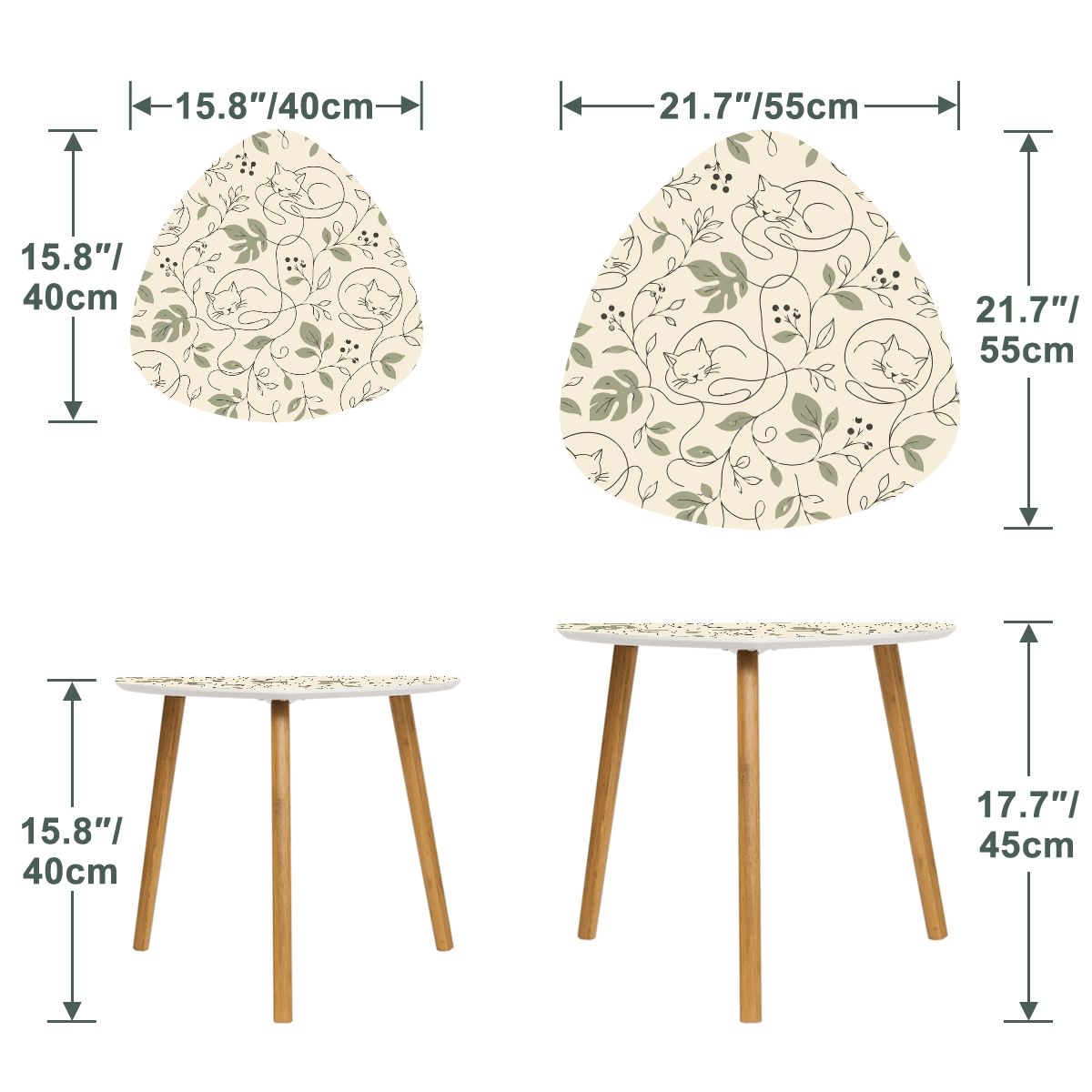 The Kyoto Minimalist Nesting Coffee Tables (Botanical Mew Edition)