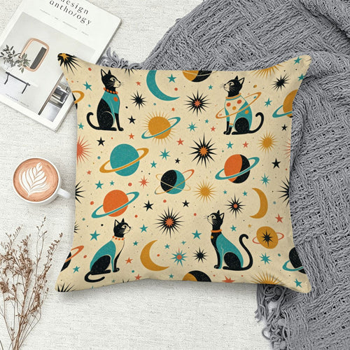 Atomic Cat Velvet Pillow Cover | Mid-Century Modern Cat Print | Made in USA